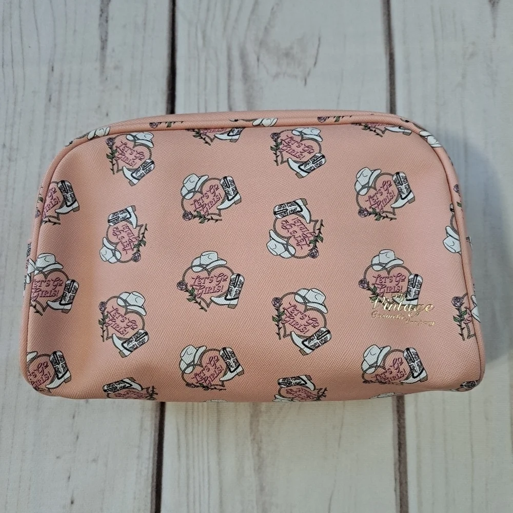The Vintage Cosmetic Company Lets Go Girls Western Cowgirl Travel Cosmetic Bag